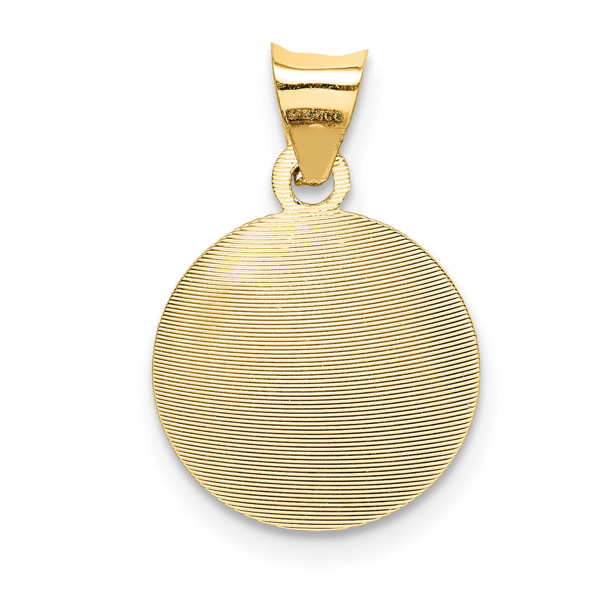 14K w/Rose and White Rhodium D/C  Baptism Pendant-K5674