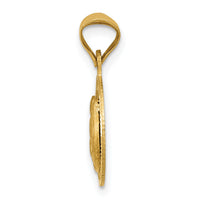 14k Polished and D/C Baptism Circle Pendant-K5676