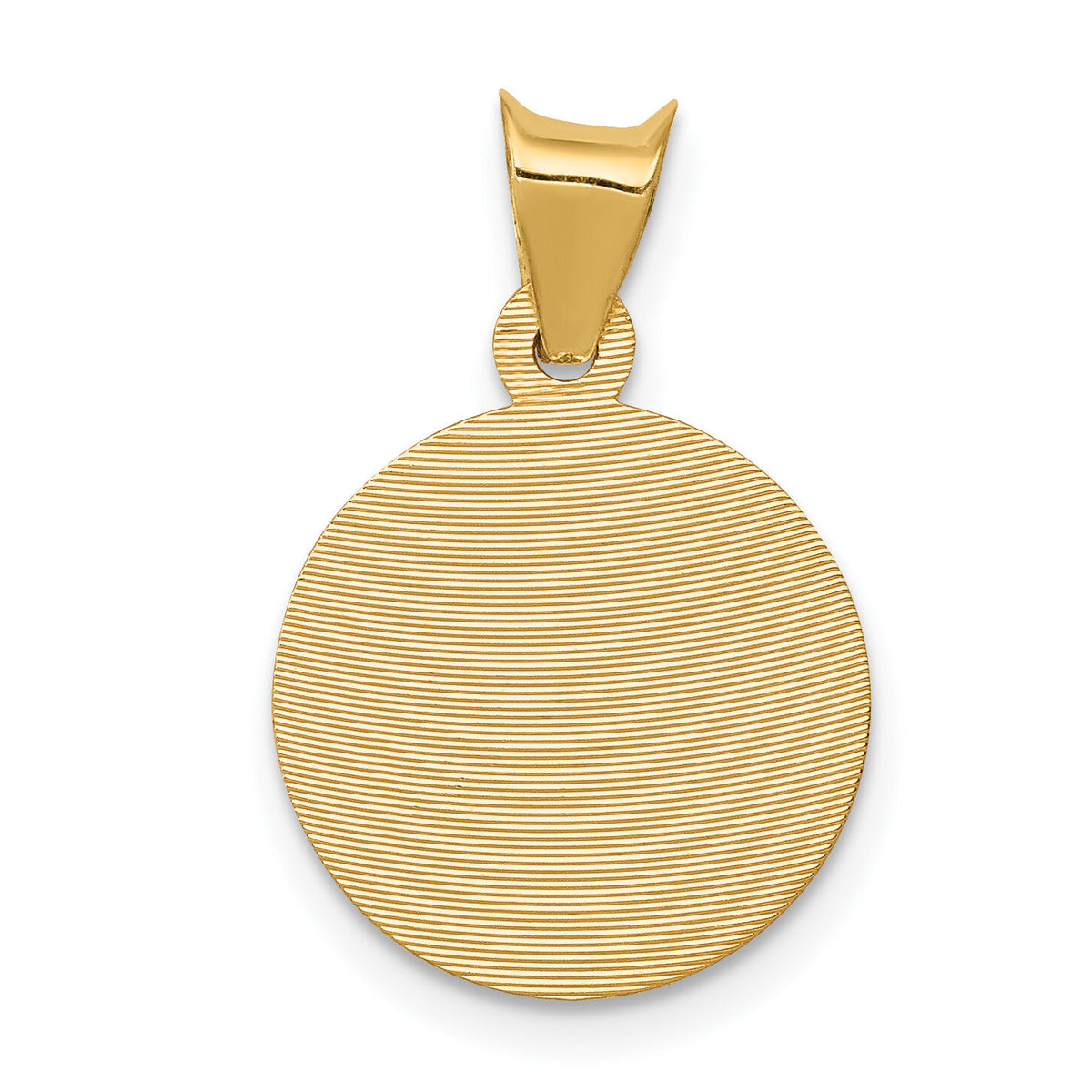 14k Polished and D/C Baptism Circle Pendant-K5676