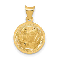 14k Polished and D/C Baptism Circle Pendant-K5676