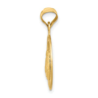 14k Polished and D/C Baptism Circle Pendant-K5677