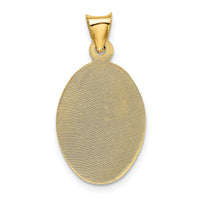14K w/Rose and White Rhodium D/C  Baptism Oval Pendant-K5680