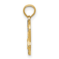 14K w/Rhodium Angel in Heart w/ Star Pendant-K5693