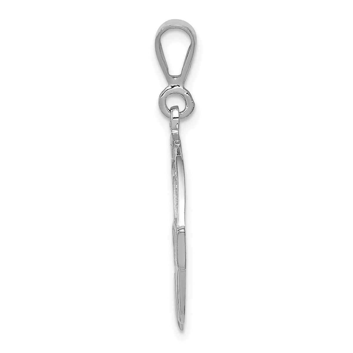 14k White Gold Claddagh Pendant-K570