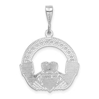 14k White Gold Claddagh Pendant-K570