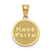 14k Polished Reversible Have Faith/Footprints Pendant-K5706