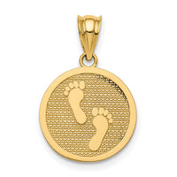 14k Polished Reversible Have Faith/Footprints Pendant-K5706