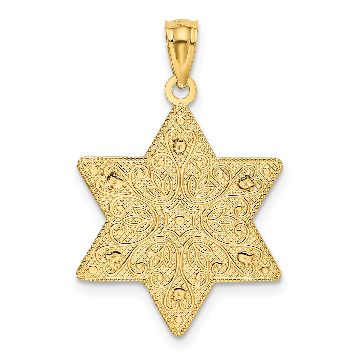 14K Two-Tone Polished Reversible Filigree Star Of David Pendant-K5709