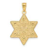 14K Two-Tone Polished Reversible Filigree Star Of David Pendant-K5709
