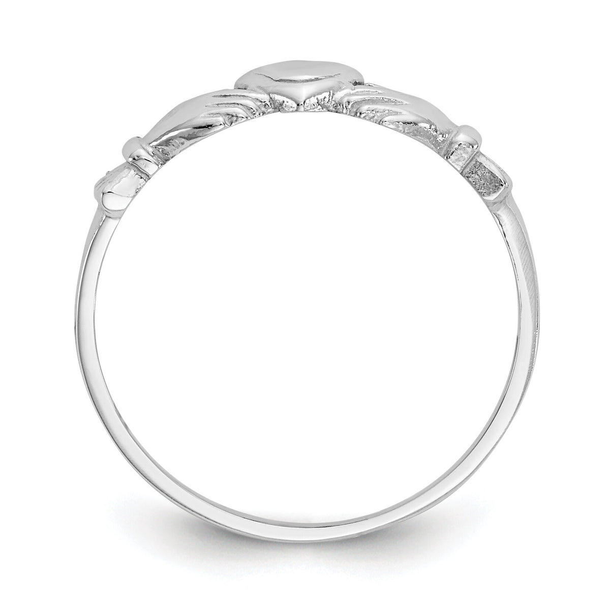 14k White Gold Child's Claddagh Ring-K571