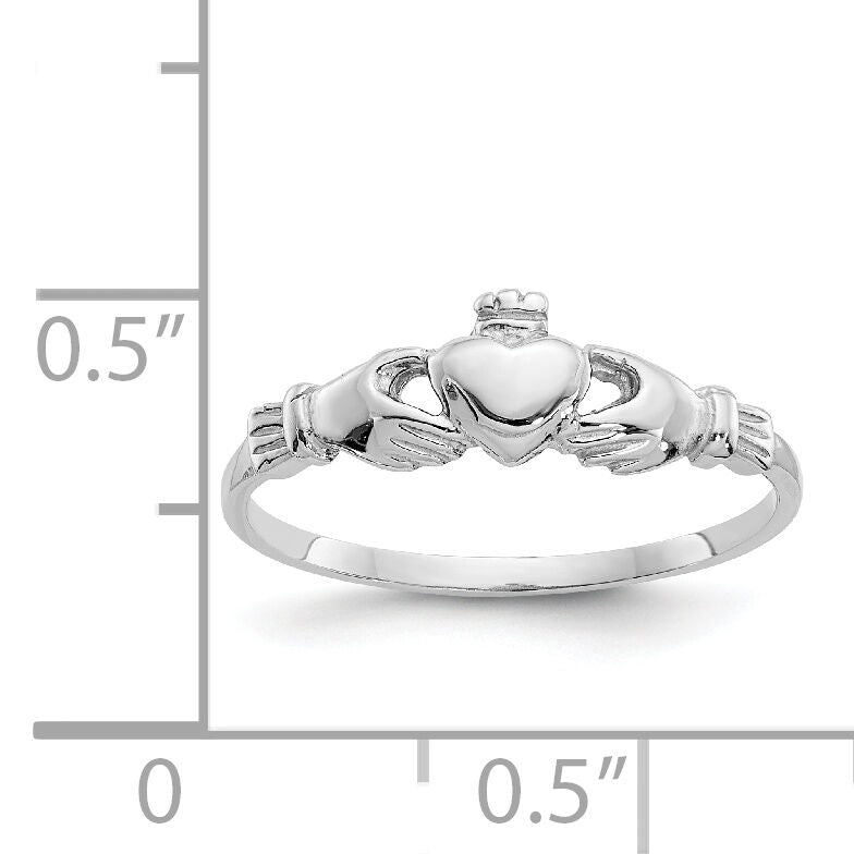 14k White Gold Child's Claddagh Ring-K571