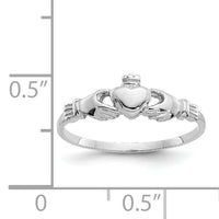 14k White Gold Child's Claddagh Ring-K571