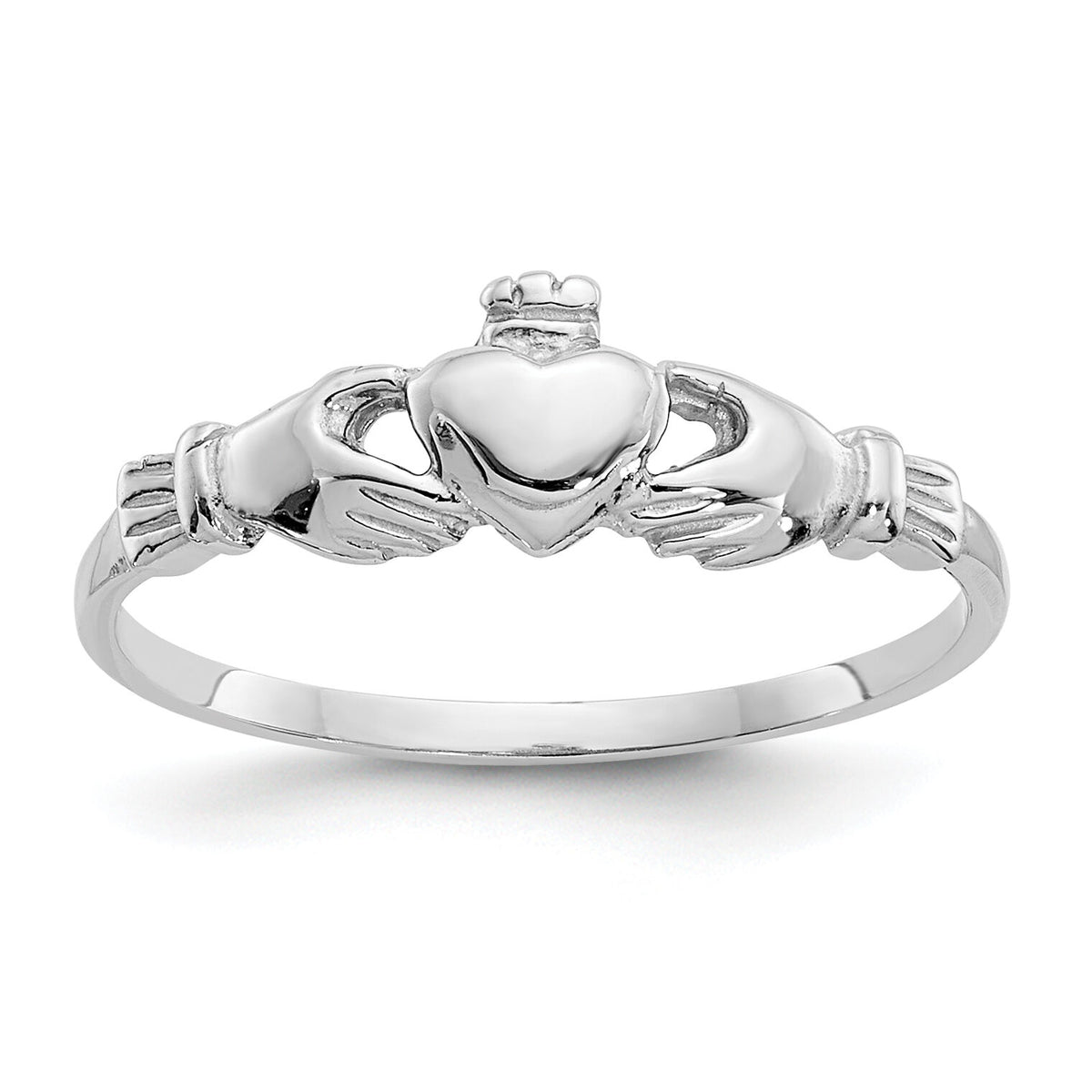 14k White Gold Child's Claddagh Ring-K571