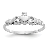 14k White Gold Child's Claddagh Ring-K571