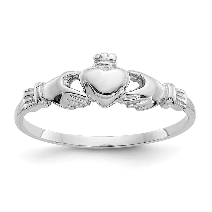 14k White Gold Child's Claddagh Ring-K571