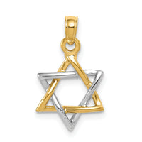14K Two-tone Polished Star of David Pendant-K5711
