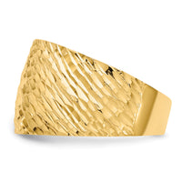 14K Gold Polished Textured Dome Ring-K5717