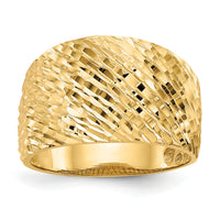 14K Gold Polished Textured Dome Ring-K5717
