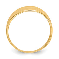 14K Gold Polished Diamond-cut Four Ridge Fashion Dome Ring-K5719
