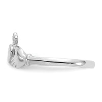 14k White Gold Polished and Satin Claddagh Ring-K572