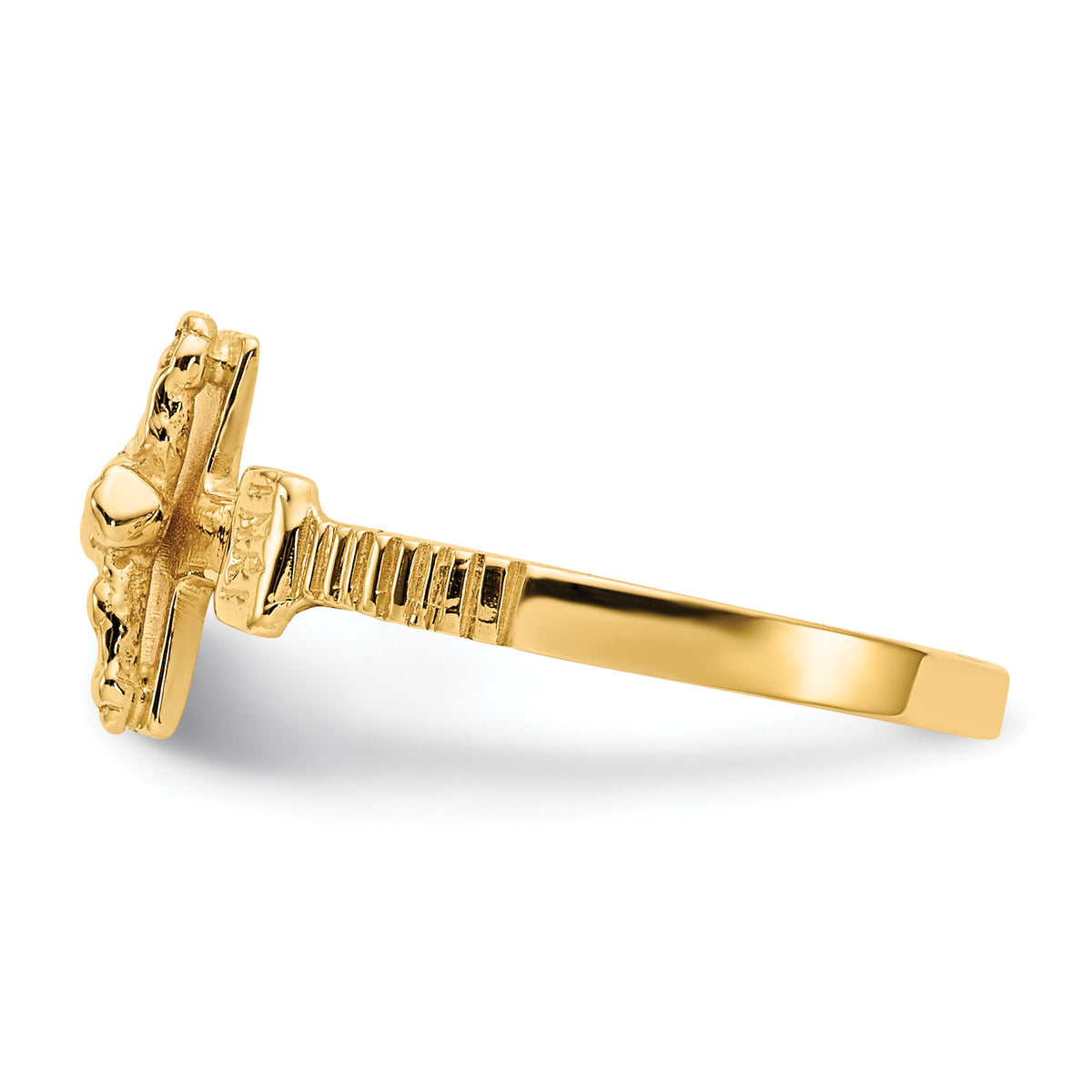 14K Gold Polished Jesus Band Ring-K5725