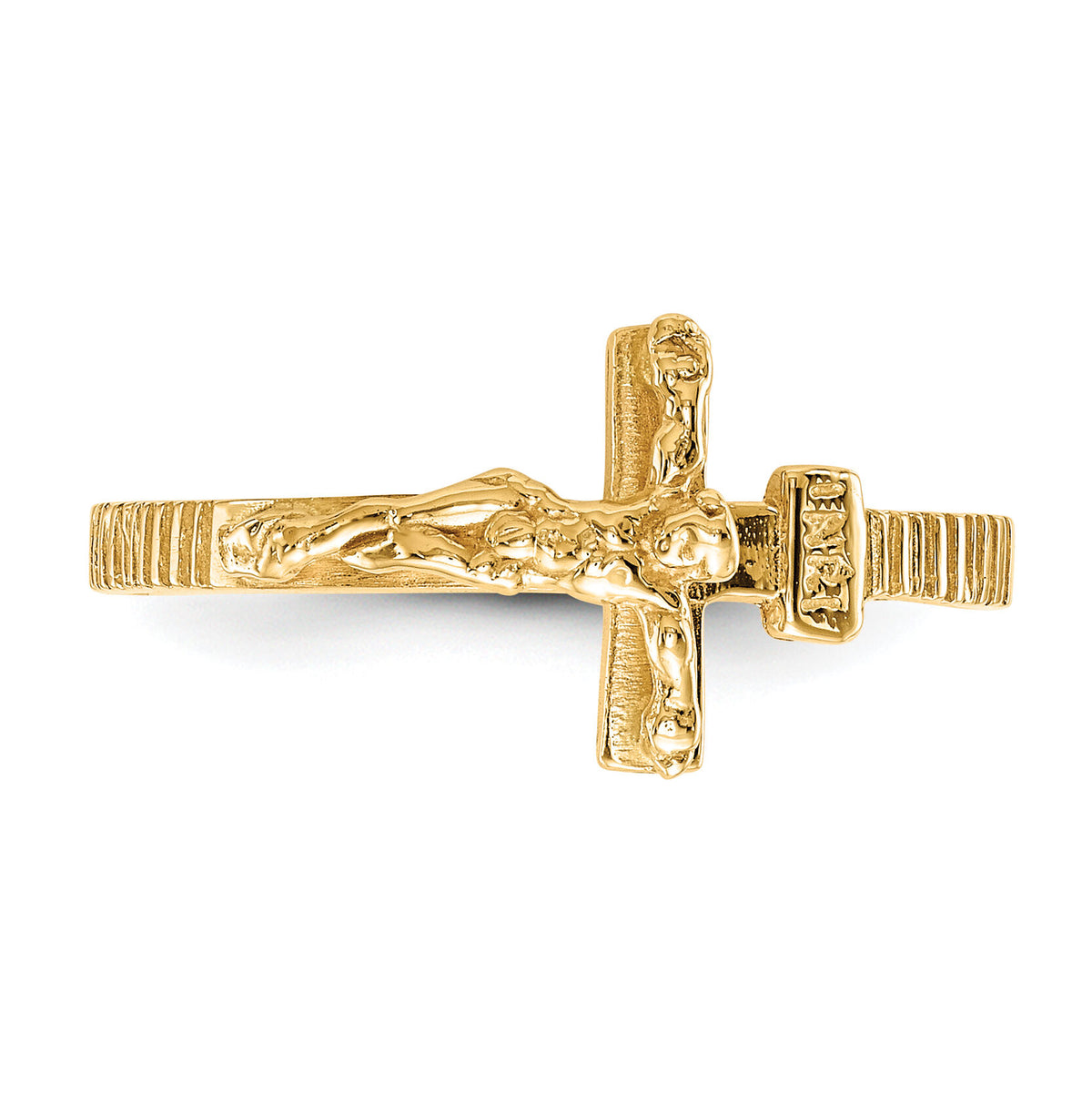 14K Gold Polished Jesus Band Ring-K5725