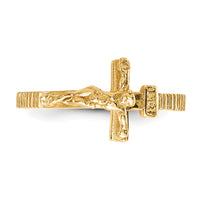 14K Gold Polished Jesus Band Ring-K5725
