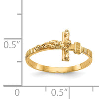 14K Gold Polished Jesus Band Ring-K5725