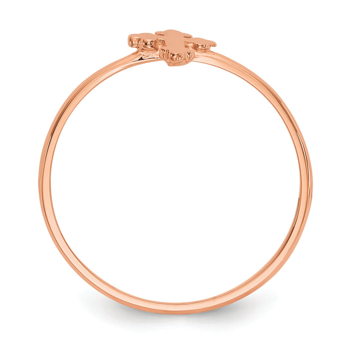 14k Rose Gold Polished Cross Ring-K5727