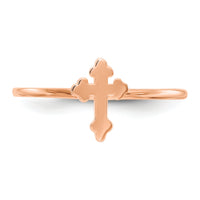 14k Rose Gold Polished Cross Ring-K5727