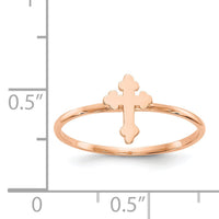 14k Rose Gold Polished Cross Ring-K5727