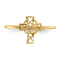 14k Polished Celtic Cross Ring-K5728
