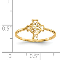14k Polished Celtic Cross Ring-K5728