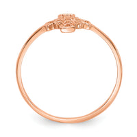 14k Rose Gold Polished Celtic Cross Ring-K5729