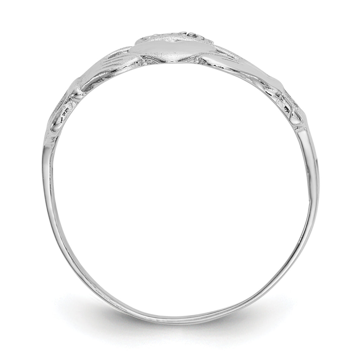 14k White Gold Polished Claddagh Ring-K573