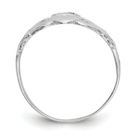 14k White Gold Polished Claddagh Ring-K573