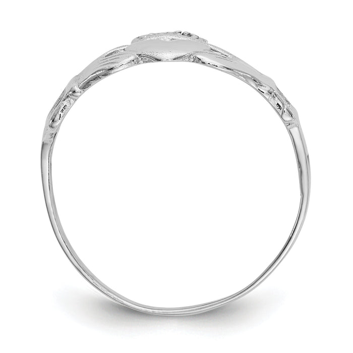 14k White Gold Polished Claddagh Ring-K573