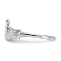 14k White Gold Polished Claddagh Ring-K573