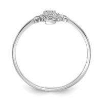 14k White Gold Polished Celtic Cross Ring-K5730