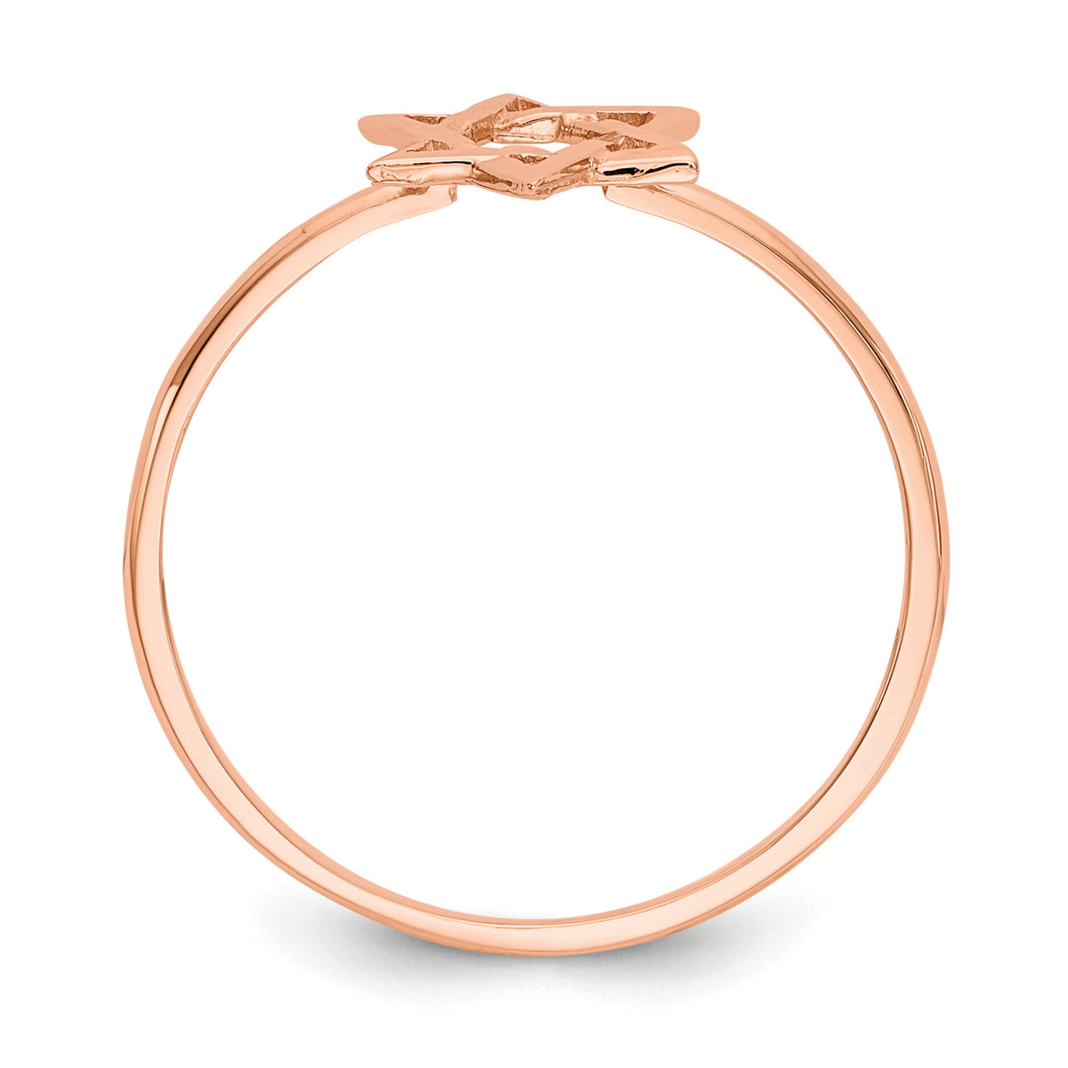 14k Rose Gold Polished Star of David Ring-K5732