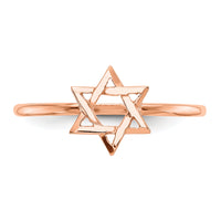 14k Rose Gold Polished Star of David Ring-K5732
