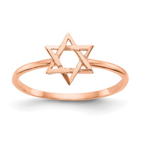 14k Rose Gold Polished Star of David Ring-K5732
