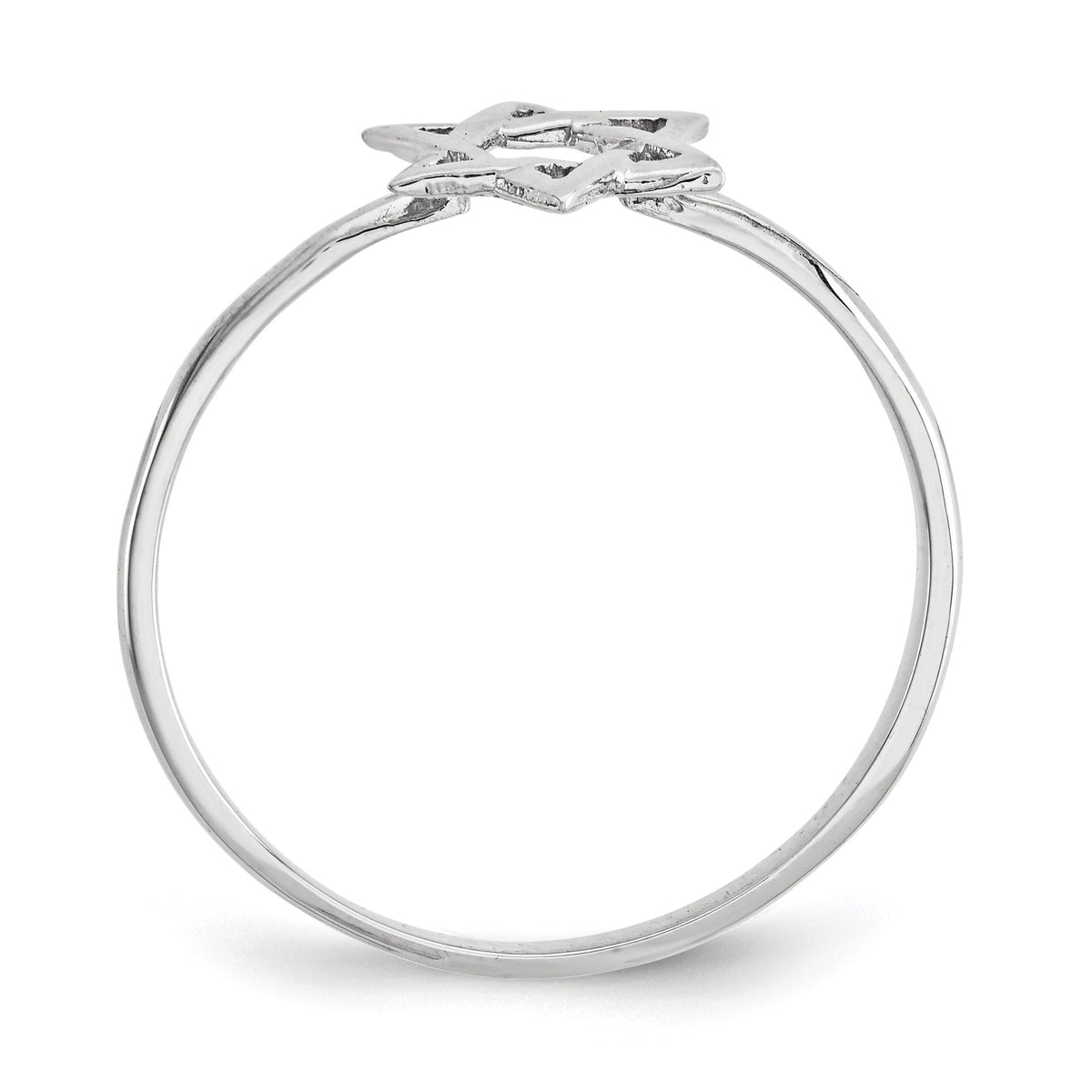 14k White Gold Polished Star of David Ring-K5733