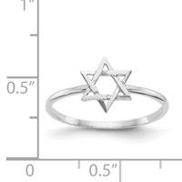 14k White Gold Polished Star of David Ring-K5733