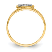 14k Two-Tone Polished Star of David Ring-K5737