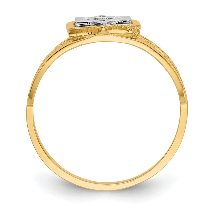 14k Two-Tone Polished Star of David Ring-K5737