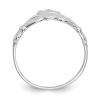 14k White Gold Polished Claddagh Ring-K574