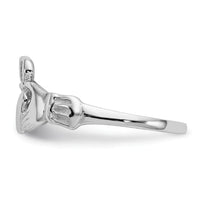 14k White Gold Polished Claddagh Ring-K574