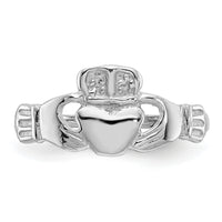 14k White Gold Polished Claddagh Ring-K574