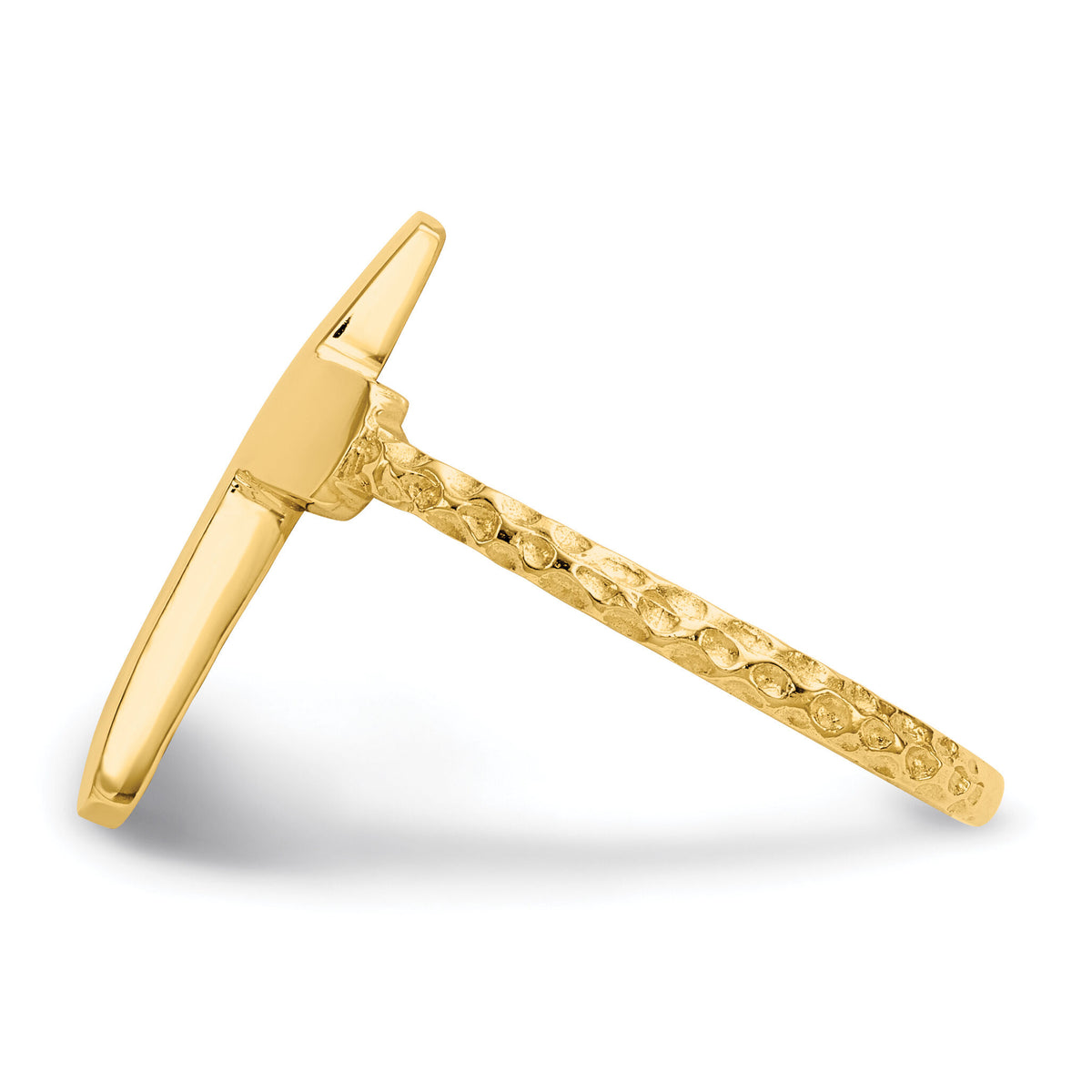 14k Polished Textured Cross Ring-K5740